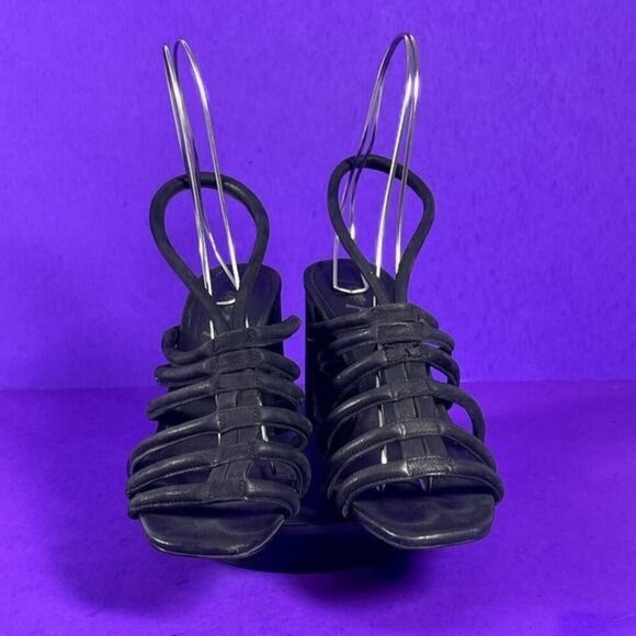 Free People Women's Black Suede Strappy Block Heel Colette Sandal Shoe Size 9‎ - Picture 2 of 8